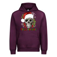 Mauve Wine feliz navidad skull cactus Urban Hoodie - JahusDesignShop