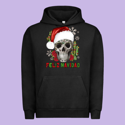 Feliz Navidad Skull Cactus Urban Hoodie Designed By Jahusdesignshop