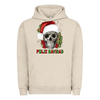 Pigment French Oak feliz navidad skull cactus Urban Hoodie - JahusDesignShop