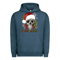 Pigment Midnight Navy feliz navidad skull cactus Urban Hoodie - JahusDesignShop