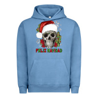 Pigment Pebble Blue feliz navidad skull cactus Urban Hoodie - JahusDesignShop