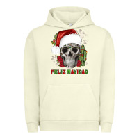 Pigment Pistachio feliz navidad skull cactus Urban Hoodie - JahusDesignShop