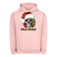 Pigment Salmon feliz navidad skull cactus Urban Hoodie - JahusDesignShop