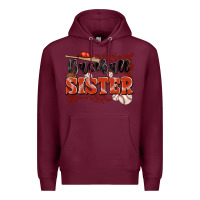 Burgundy baseball sister Premium Hoodie - JahusDesignShop