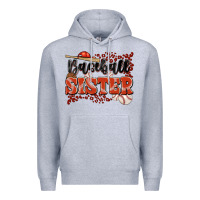 Heather Grey baseball sister Premium Hoodie - JahusDesignShop