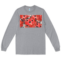 Heather Grey watermelon strawberry cowhide cup Long Sleeve Tee - BarkalooDesign