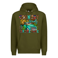 Army Green country roads take me home Premium Hoodie - AdoDesignShop