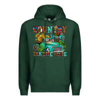 Sports Green country roads take me home Premium Hoodie - AdoDesignShop