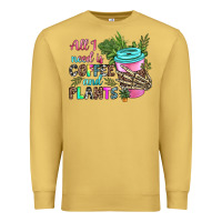 Antique Gold all i need is coffee and plants Premium Sweatshirt - texasbilliewilder