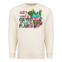 Sandshell all i need is coffee and plants Premium Sweatshirt - texasbilliewilder