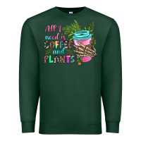 Sports Green all i need is coffee and plants Premium Sweatshirt - texasbilliewilder