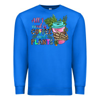 True Royal all i need is coffee and plants Premium Sweatshirt - texasbilliewilder