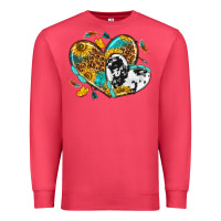 Cardinal cowhide leopard hearts Premium Sweatshirt - texasbilliewilder