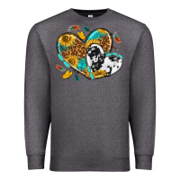Charcoal Heather cowhide leopard hearts Premium Sweatshirt - texasbilliewilder
