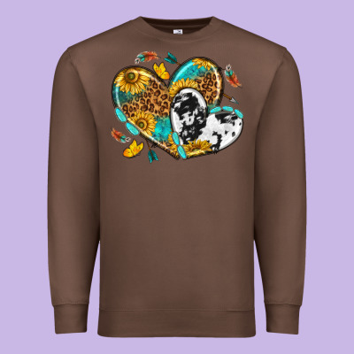 Premium Sweatshirt cowhide leopard hearts