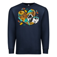 Navy cowhide leopard hearts Premium Sweatshirt - texasbilliewilder