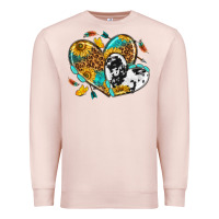 Pale Pink cowhide leopard hearts Premium Sweatshirt - texasbilliewilder