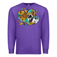Purple cowhide leopard hearts Premium Sweatshirt - texasbilliewilder