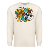 Sandshell cowhide leopard hearts Premium Sweatshirt - texasbilliewilder