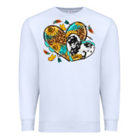 White cowhide leopard hearts Premium Sweatshirt - texasbilliewilder