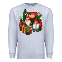 Heather Grey Christmas Truck And Gnome Premium Sweatshirt - RanaPortraitStore