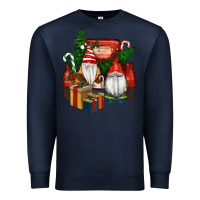 Navy Christmas Truck And Gnome Premium Sweatshirt - RanaPortraitStore