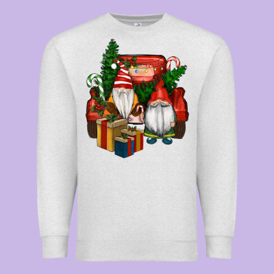Premium Sweatshirt Christmas Truck And Gnome