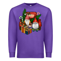 Purple Christmas Truck And Gnome Premium Sweatshirt - RanaPortraitStore