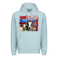 Blue Mist red white moo Premium Hoodie - AdoDesignShop
