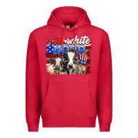 Cardinal red white moo Premium Hoodie - AdoDesignShop