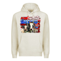 Oatmeal Heather red white moo Premium Hoodie - AdoDesignShop