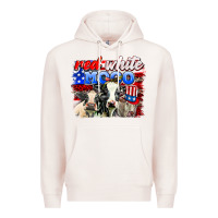 Pale Pink red white moo Premium Hoodie - AdoDesignShop