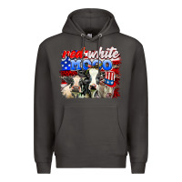 Smoke red white moo Premium Hoodie - AdoDesignShop