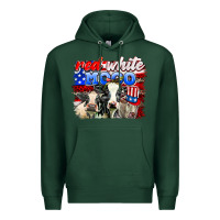 Sports Green red white moo Premium Hoodie - AdoDesignShop