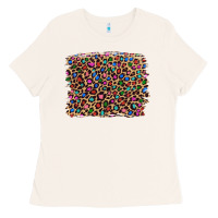 Bone leopard with multiple color glitters Ladies Tee - Artiststas