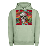 Pigment Oil Green skull cactus Urban Hoodie - JahusDesignShop