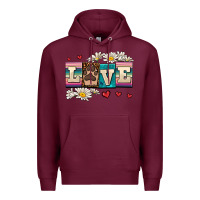 Burgundy love dog Premium Hoodie - AdoDesignShop