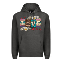 Charcoal Heather love dog Premium Hoodie - AdoDesignShop
