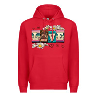 Red love dog Premium Hoodie - AdoDesignShop