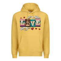Antique Gold love dog Premium Hoodie - AdoDesignShop