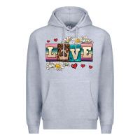 Heather Grey love dog Premium Hoodie - AdoDesignShop