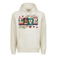 Oatmeal Heather love dog Premium Hoodie - AdoDesignShop