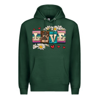 Sports Green love dog Premium Hoodie - AdoDesignShop