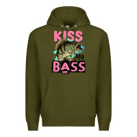 Army Green kiss my bass Premium Hoodie - JahusDesignShop