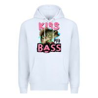 White kiss my bass Premium Hoodie - JahusDesignShop