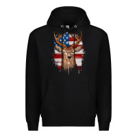 Black deer american flag Premium Hoodie - JahusDesignShop