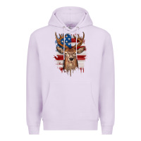 Lilac deer american flag Premium Hoodie - JahusDesignShop