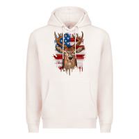 Pale Pink deer american flag Premium Hoodie - JahusDesignShop