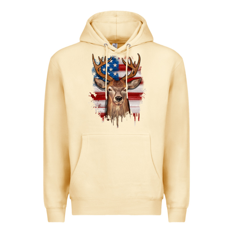 Deer American Flag Premium Hoodie by JahusDesignShop | Teevron