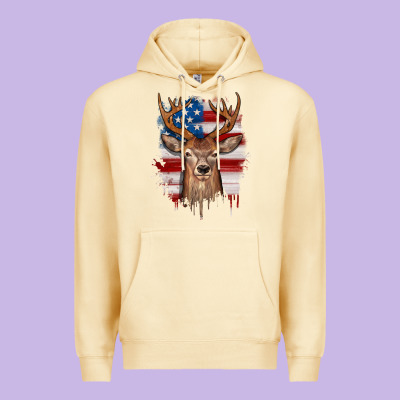 Deer American Flag Premium Hoodie Designed By Jahusdesignshop